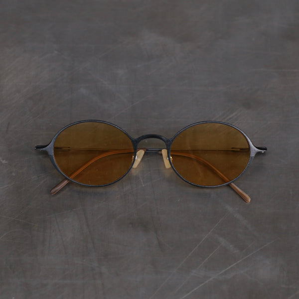 Rigards oval aluminum-magnesium alloy frame glasses RG0103AL series collection RG-RG0103AL-HEIKHP black frame yellow lens